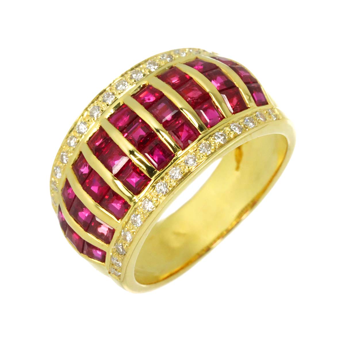 Ruby 2.79ct Diamond 0.186ct Ring 18K YG size6(US)