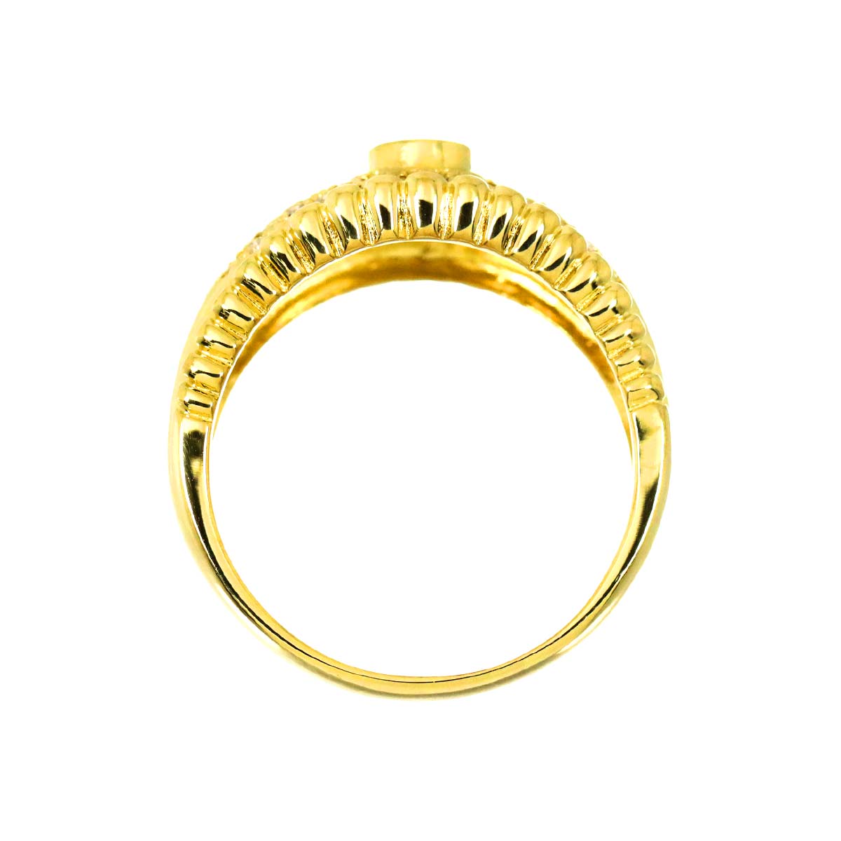 Diamond 0.20ct/0.31ct Ring 18K YG Yellow Gold 750 Size8.25(US)
