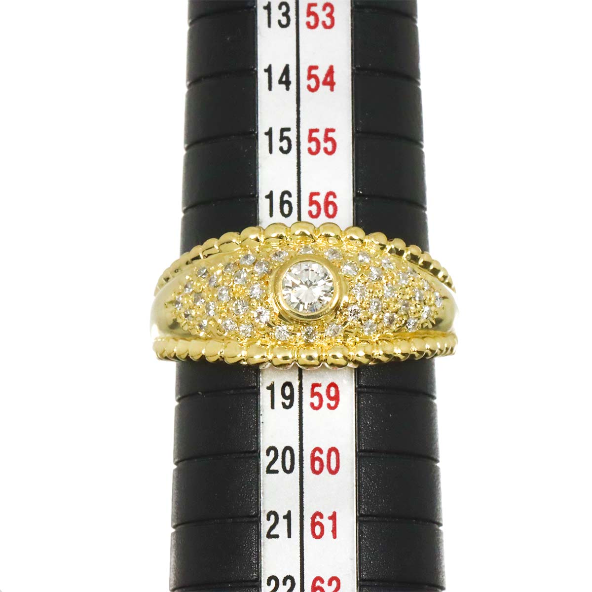 Diamond 0.20ct/0.31ct Ring 18K YG Yellow Gold 750 Size8.25(US)