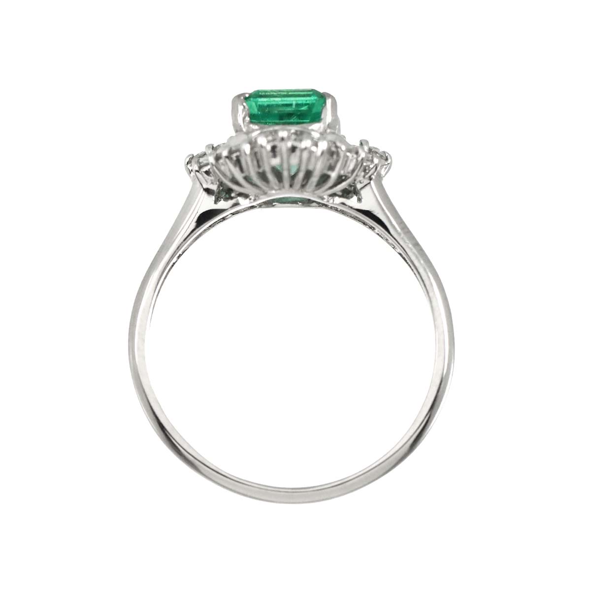 Emerald 1.73ct Diamond 0.45ct Ring Pt Platinum size8.75(US)