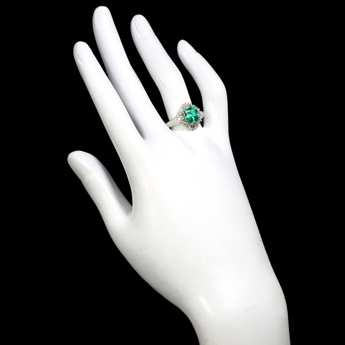 Emerald 1.73ct Diamond 0.45ct Ring Pt Platinum size8.75(US)