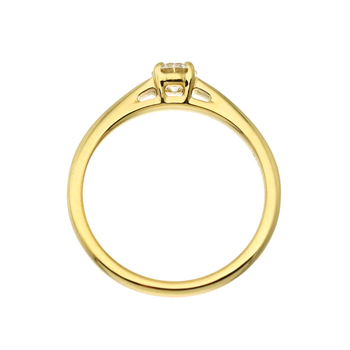 Diamond 0.218ct F/SI2/3EX Ring 18K YG Yellow Gold 750 3.75(US)