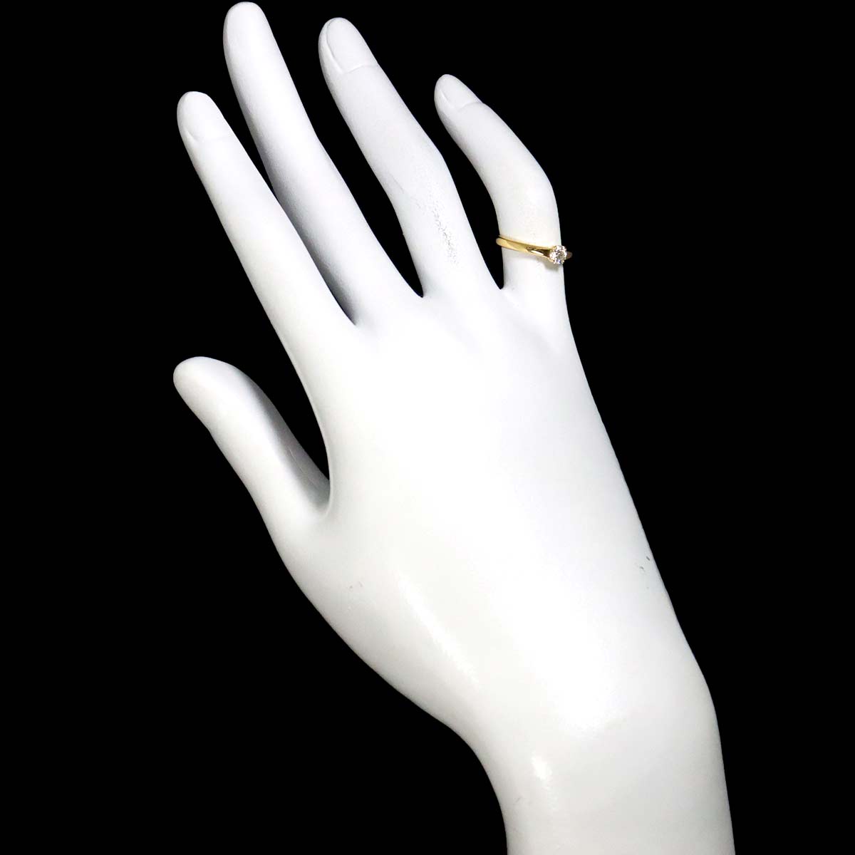 Diamond 0.218ct F/SI2/3EX Ring 18K YG Yellow Gold 750 3.75(US)