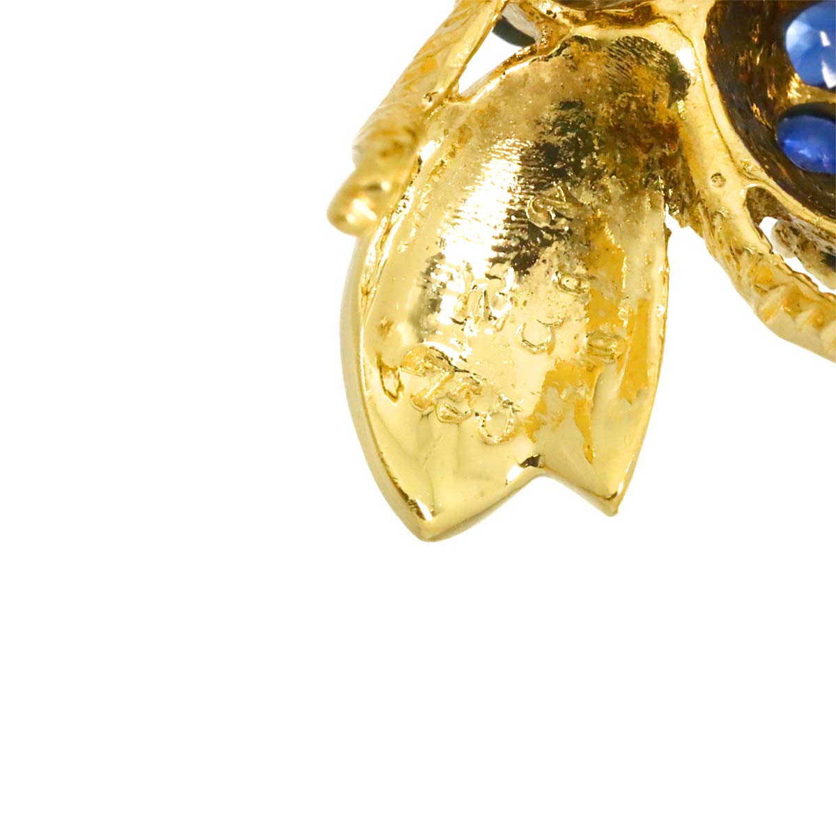 Sapphire 0.73ct Ruby 0.02ct Diamond 0.20ct Brooch 18K YG 750