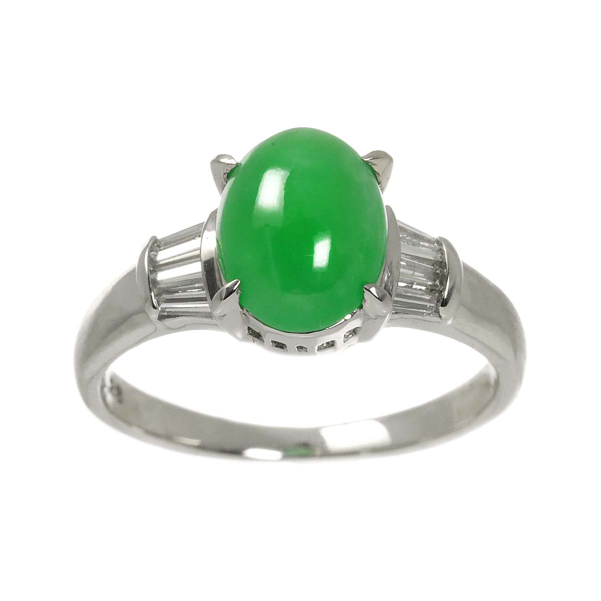 Jade Diamond 0.28ct Ring Pt Platinum size6(US)