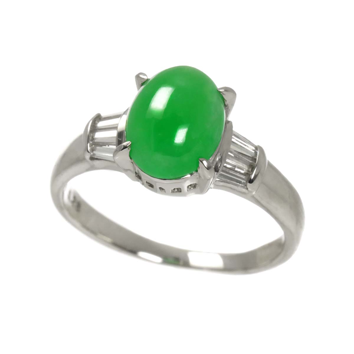 Jade Diamond 0.28ct Ring Pt Platinum size6(US)