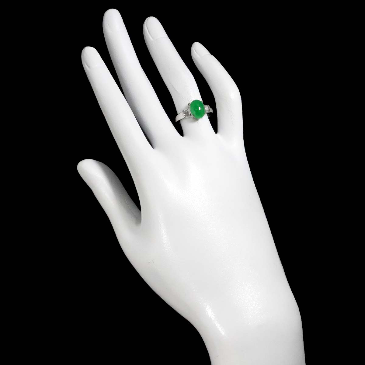 Jade Diamond 0.28ct Ring Pt Platinum size6(US)
