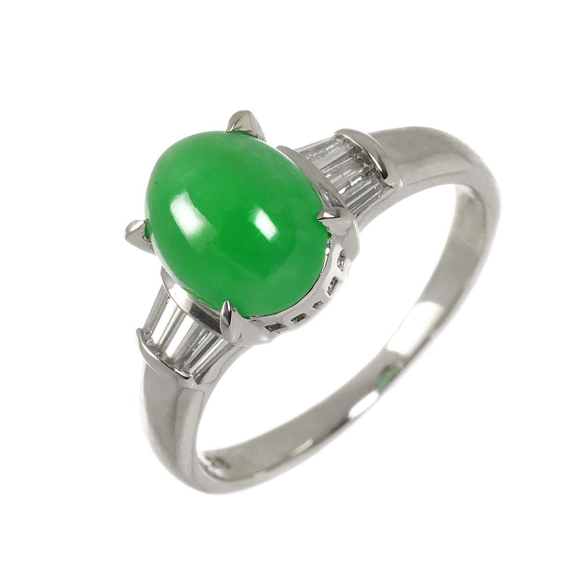 Jade Diamond 0.28ct Ring Pt Platinum size6(US)