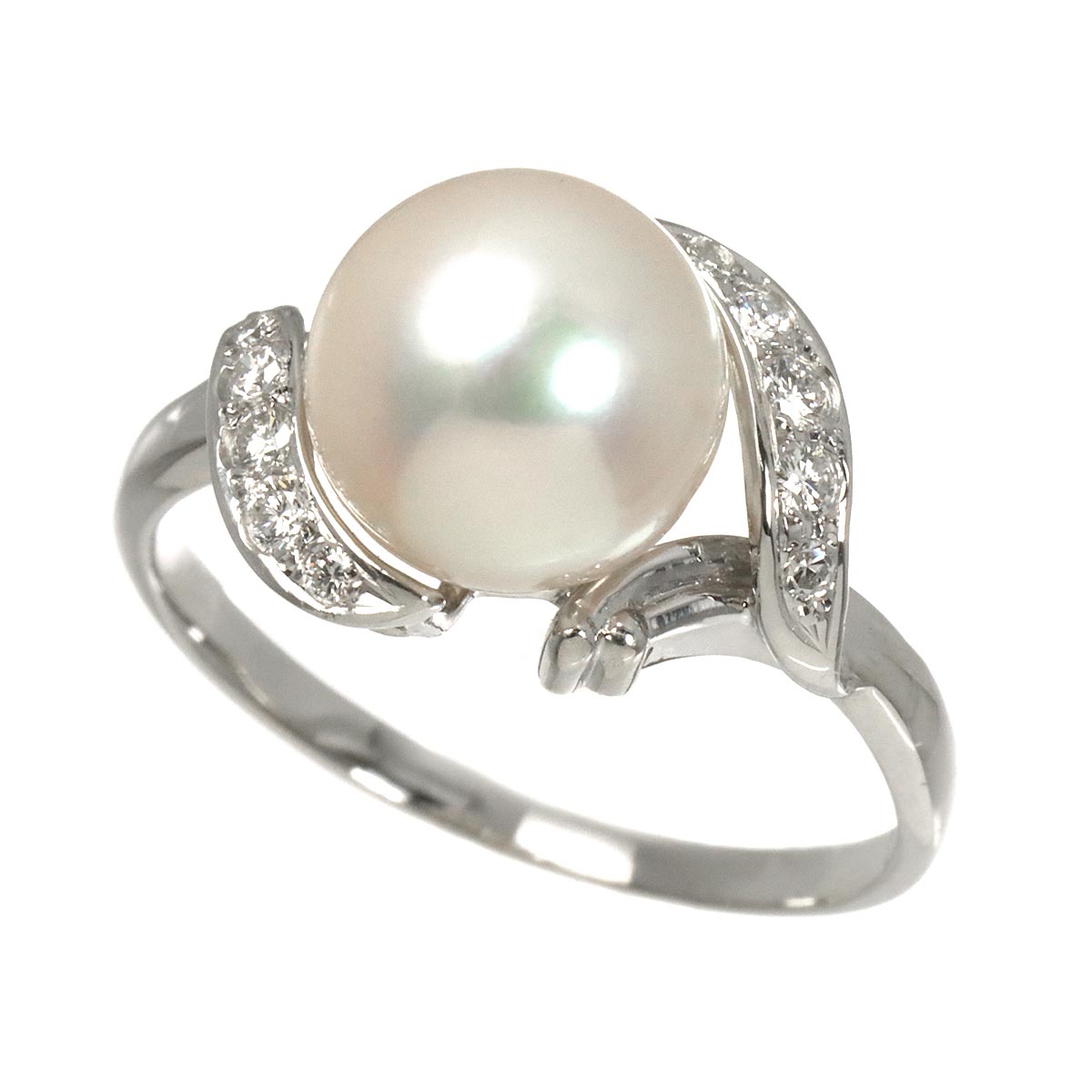 South Sea pearl 9.2mm Diamond Ring Pt size7.5(US)