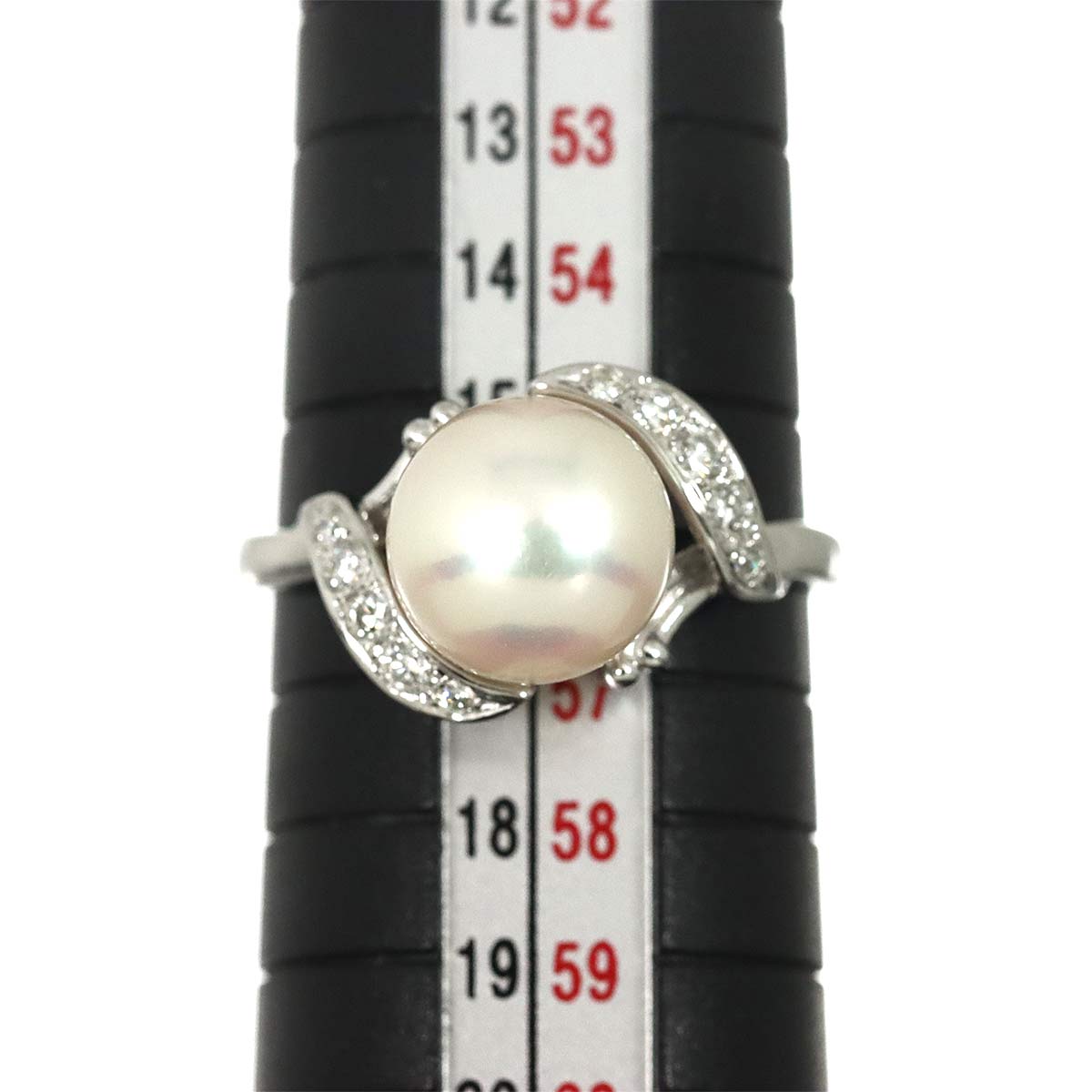 South Sea pearl 9.2mm Diamond Ring Pt size7.5(US)