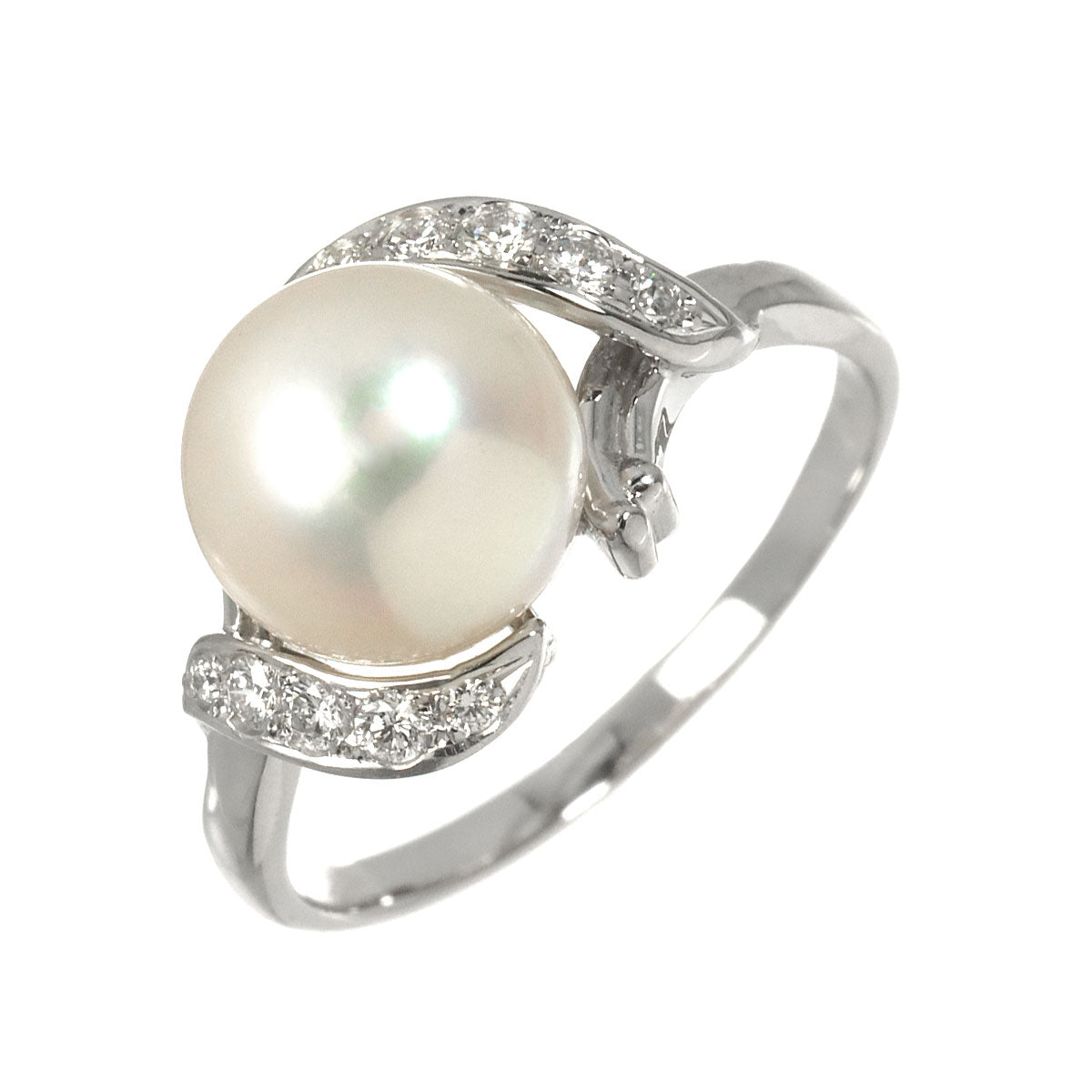 South Sea pearl 9.2mm Diamond Ring Pt size7.5(US)