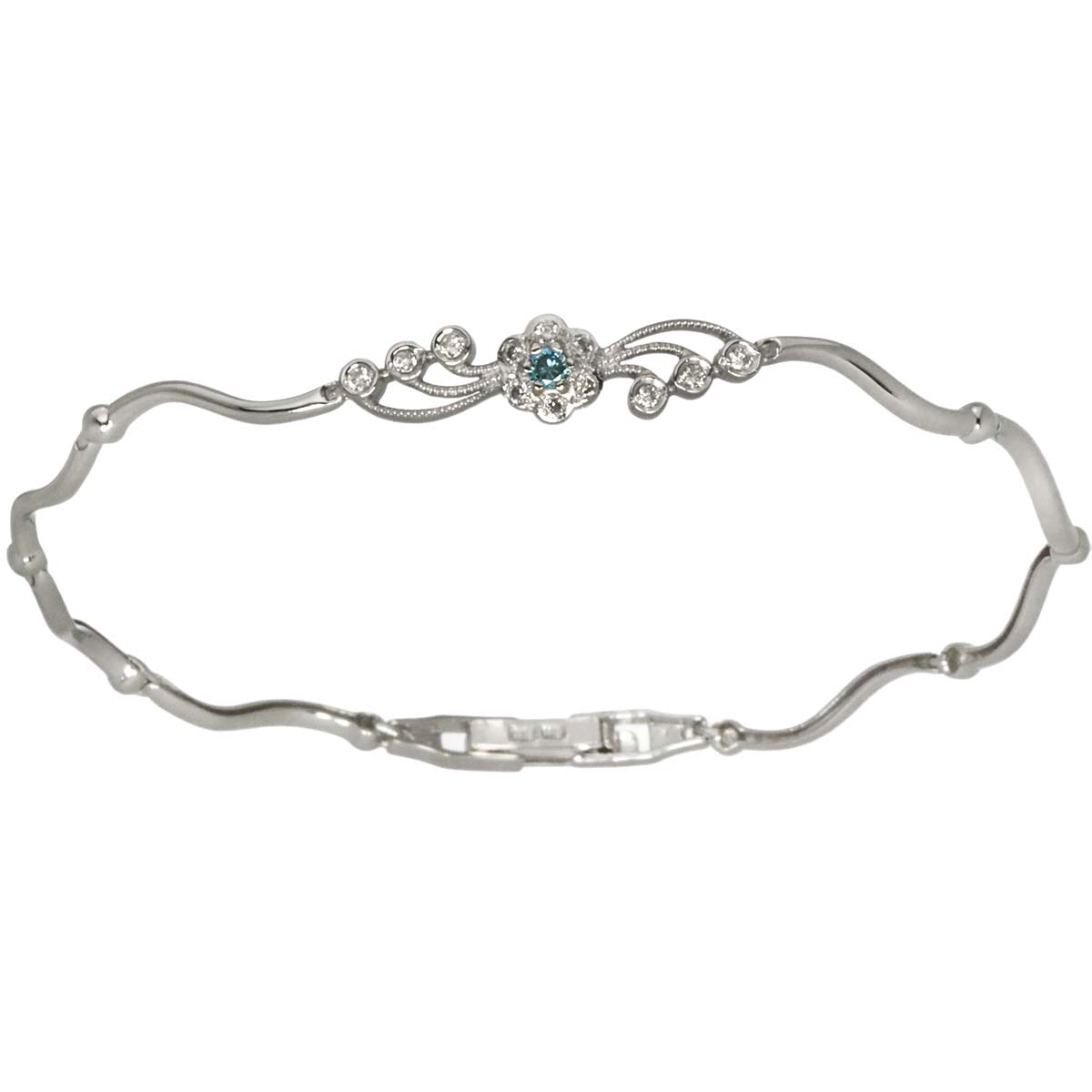 Diamond 0.16ct Bracelet 18K K18 WG White Gold 750