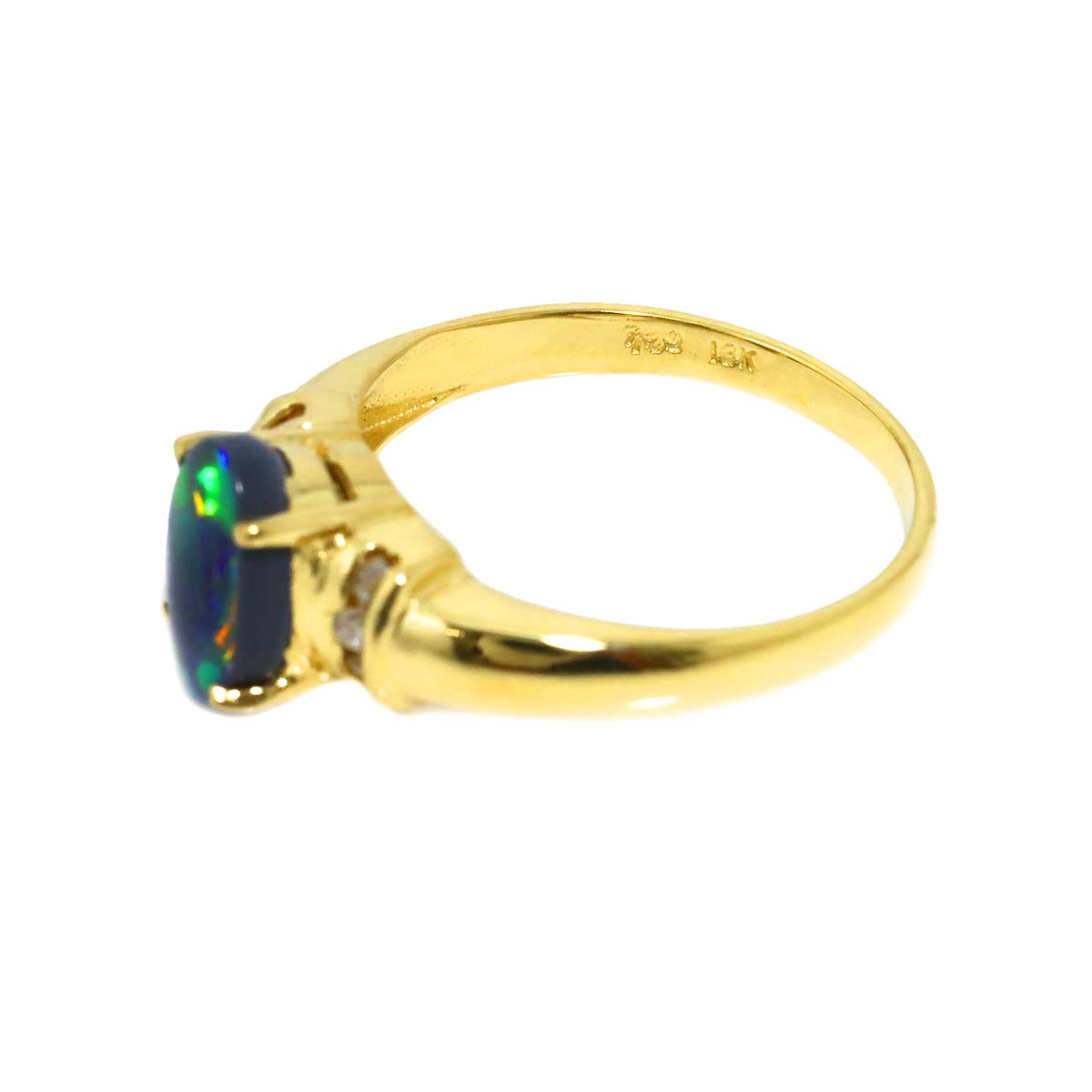 Opal Diamond Ring 18K YG 750 size6(US)