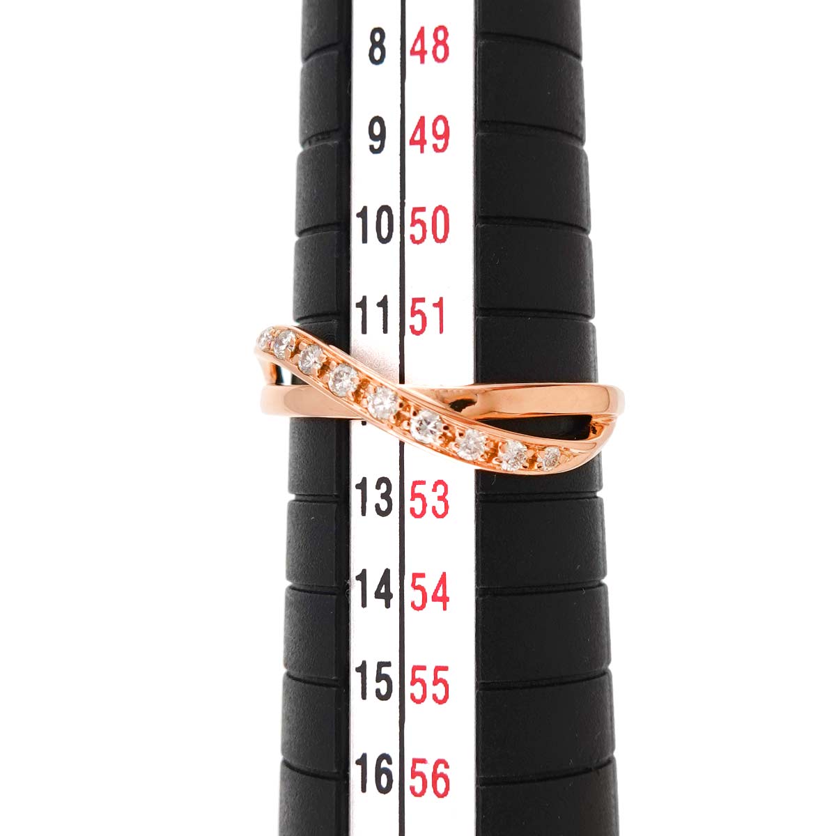 Diamond Ring 18K Pink Gold 750 Size6(US)