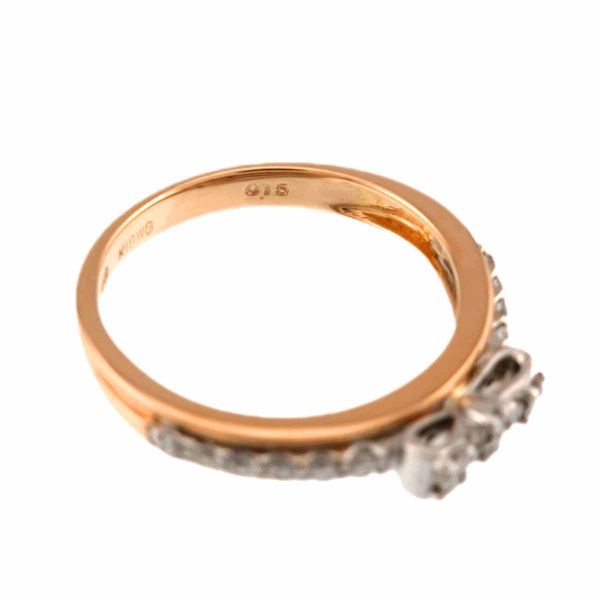 Diamond0.15ct Ring 18K PG WG 750 Size4(US)