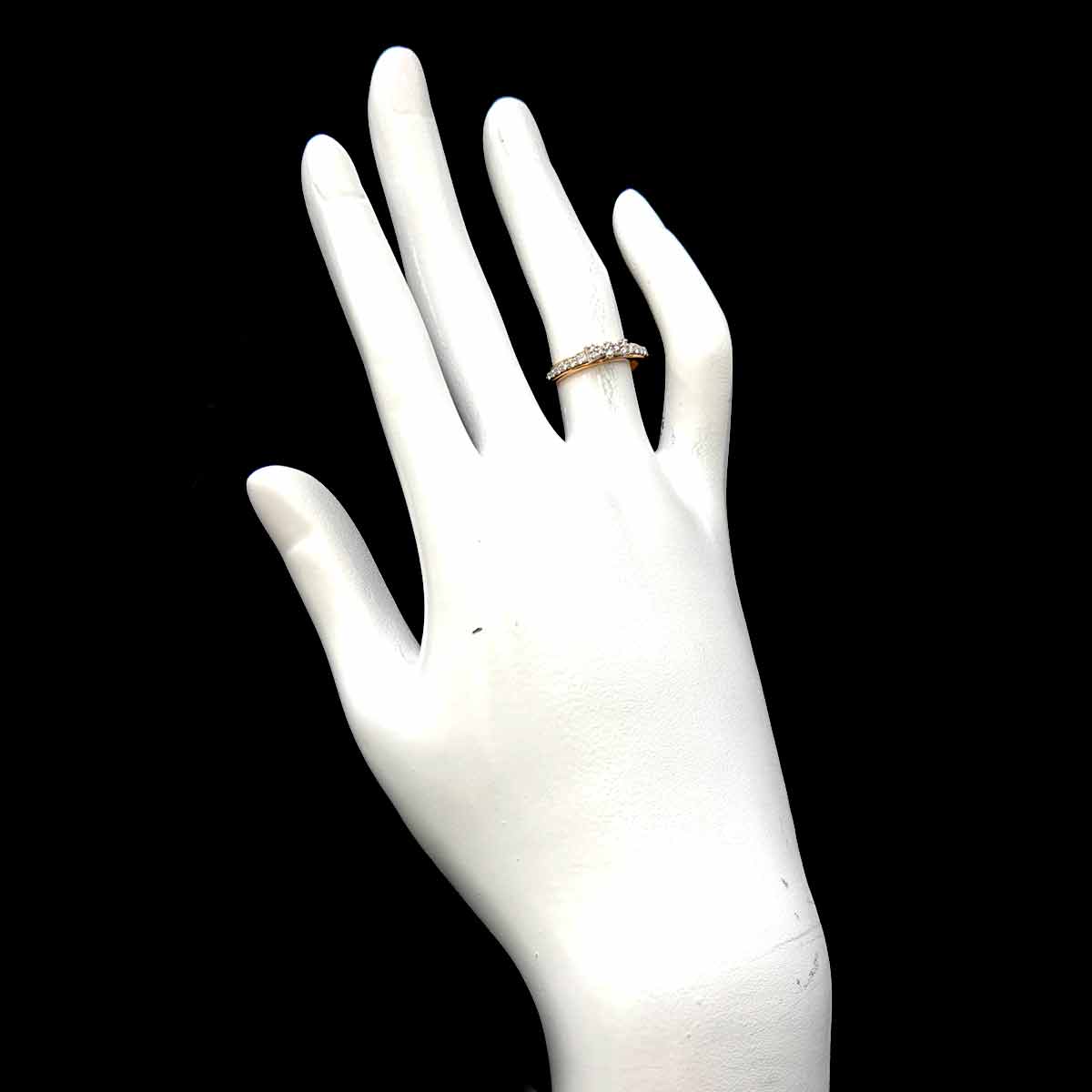 Diamond0.15ct Ring 18K PG WG 750 Size4(US)