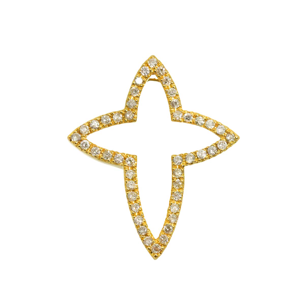 Diamond 0.52ct Pendant 18K YG Yellow Gold 750