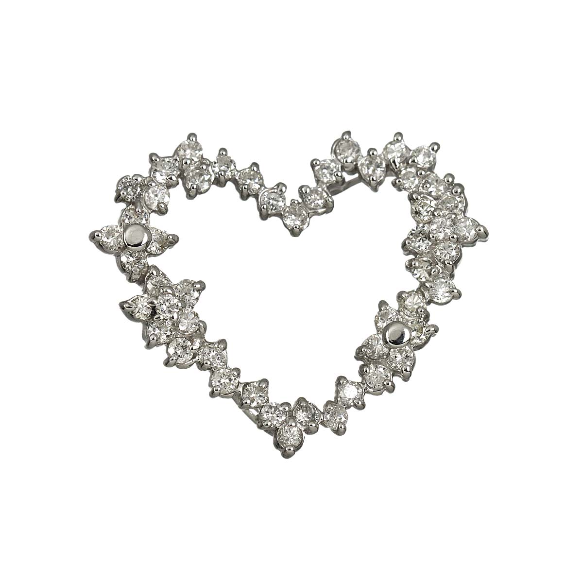 Diamond 1.00ct Pendant Top 18K K18 WG White Gold 750