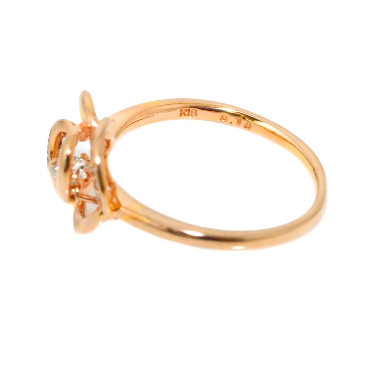 Diamond 0.16ct Ring 18K PG Pink Gold 750 Size5.25(US)