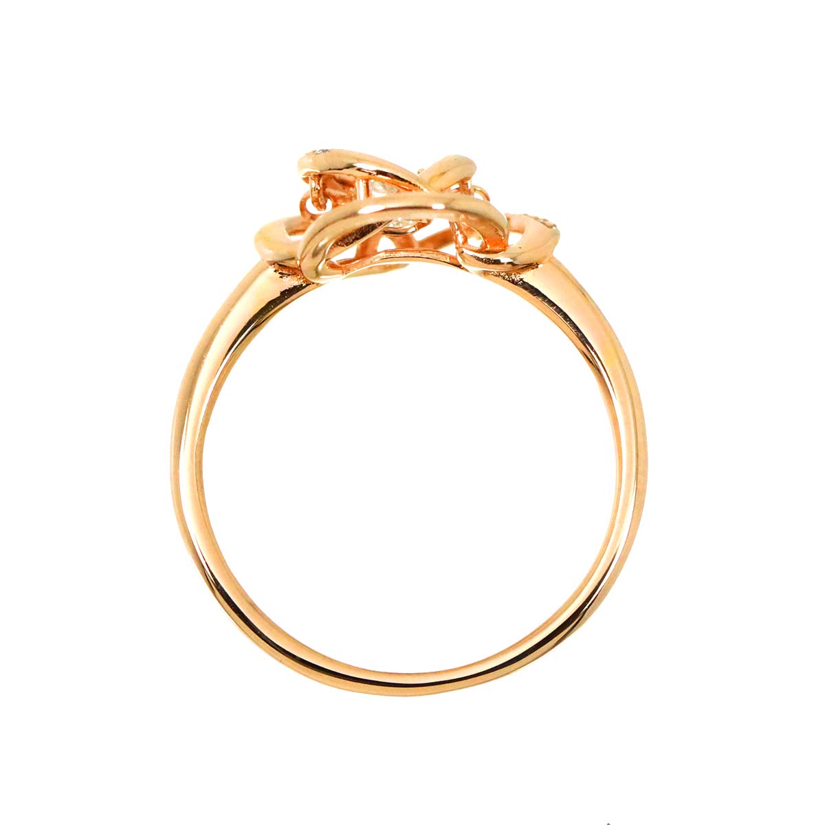 Diamond 0.16ct Ring 18K PG Pink Gold 750 Size5.25(US)