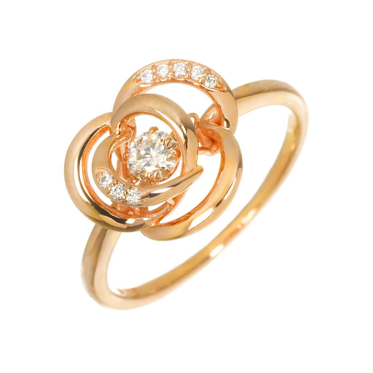Diamond 0.16ct Ring 18K PG Pink Gold 750 Size5.25(US)