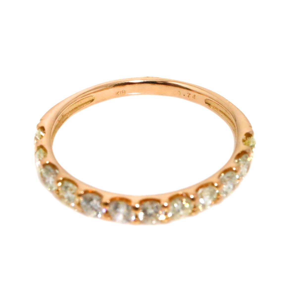 Diamond 0.74ct Ring 18K PG Pink Gold 750 Size6-6.25(US)