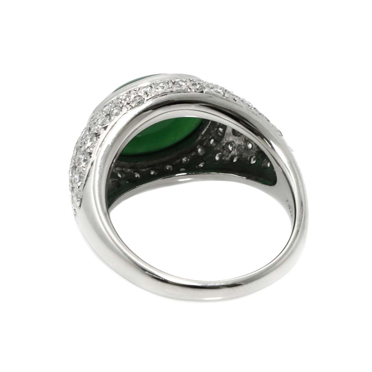 Jade 6.87ct Diamond 1.30ct Ring Pt Platinum size9.5(US)