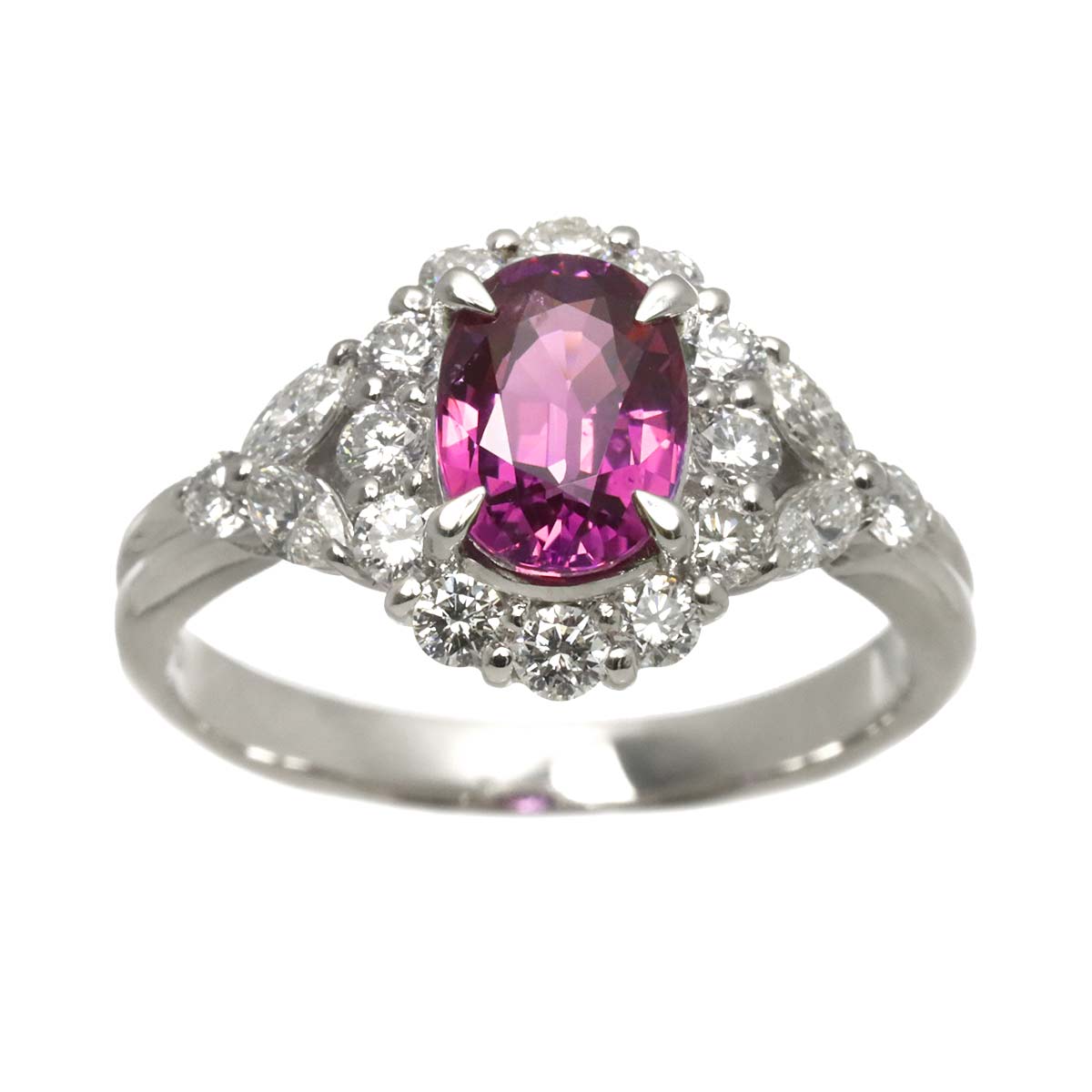 Sapphire 2.13ct Diamond 1.00ct Ring Pt Platinum size8.25-8.75(US)