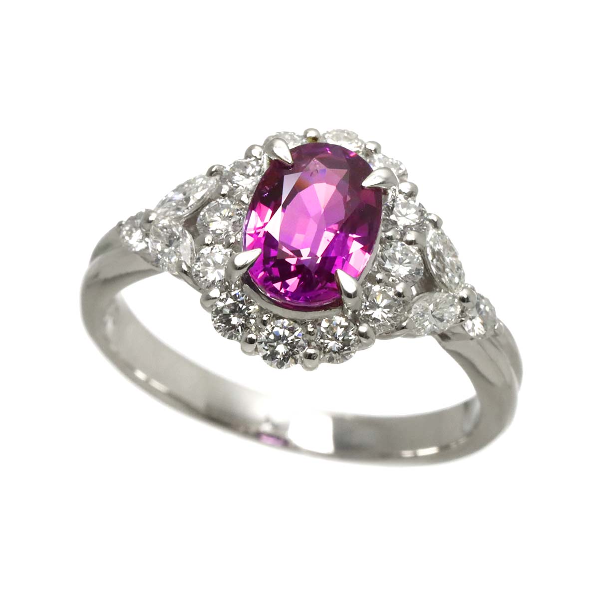 Sapphire 2.13ct Diamond 1.00ct Ring Pt Platinum size8.25-8.75(US)