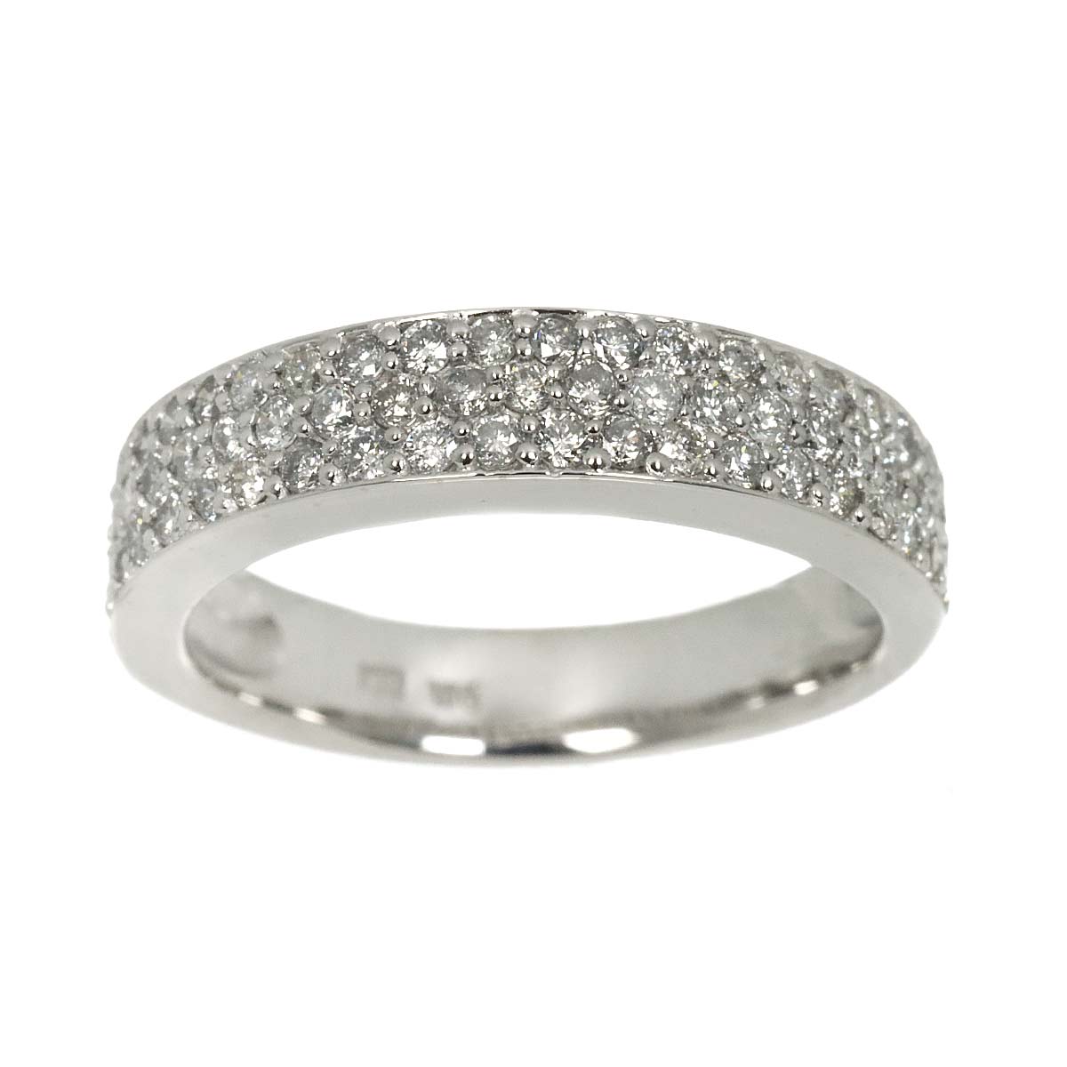 Diamond 0.63ct Ring 18K K18 WG White Gold size5.25-5.5(US)