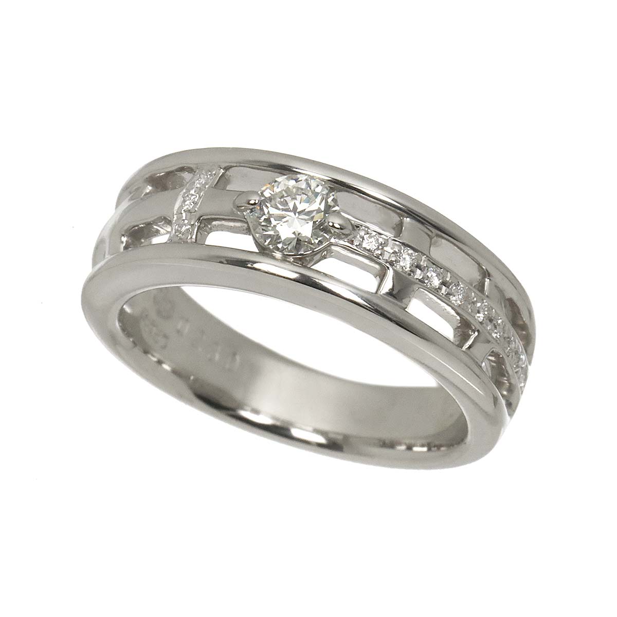Diamond 0.23ct H/VVS2/EX 0.05ct Ring Pt Platinum size5.25(US)