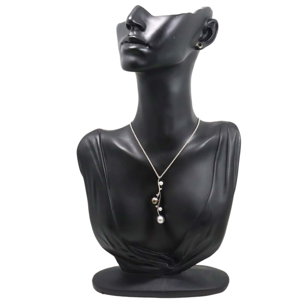 South Sea akoya pearl 9.2-4.3mm Diamond Pearl Necklace 18K WG 750