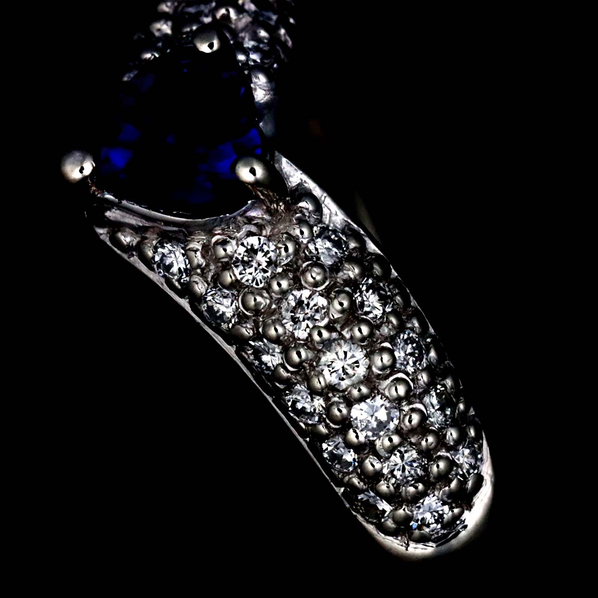 Sapphire 0.45ct Diamond 0.30ct Ring Pt 6.25-6.5(US)