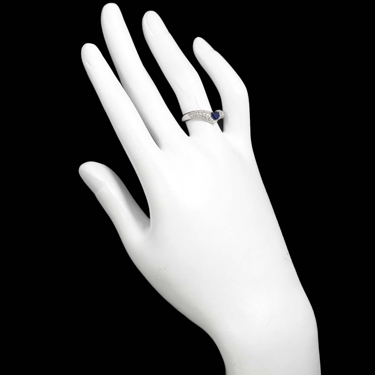 Sapphire 0.45ct Diamond 0.30ct Ring Pt 6.25-6.5(US)