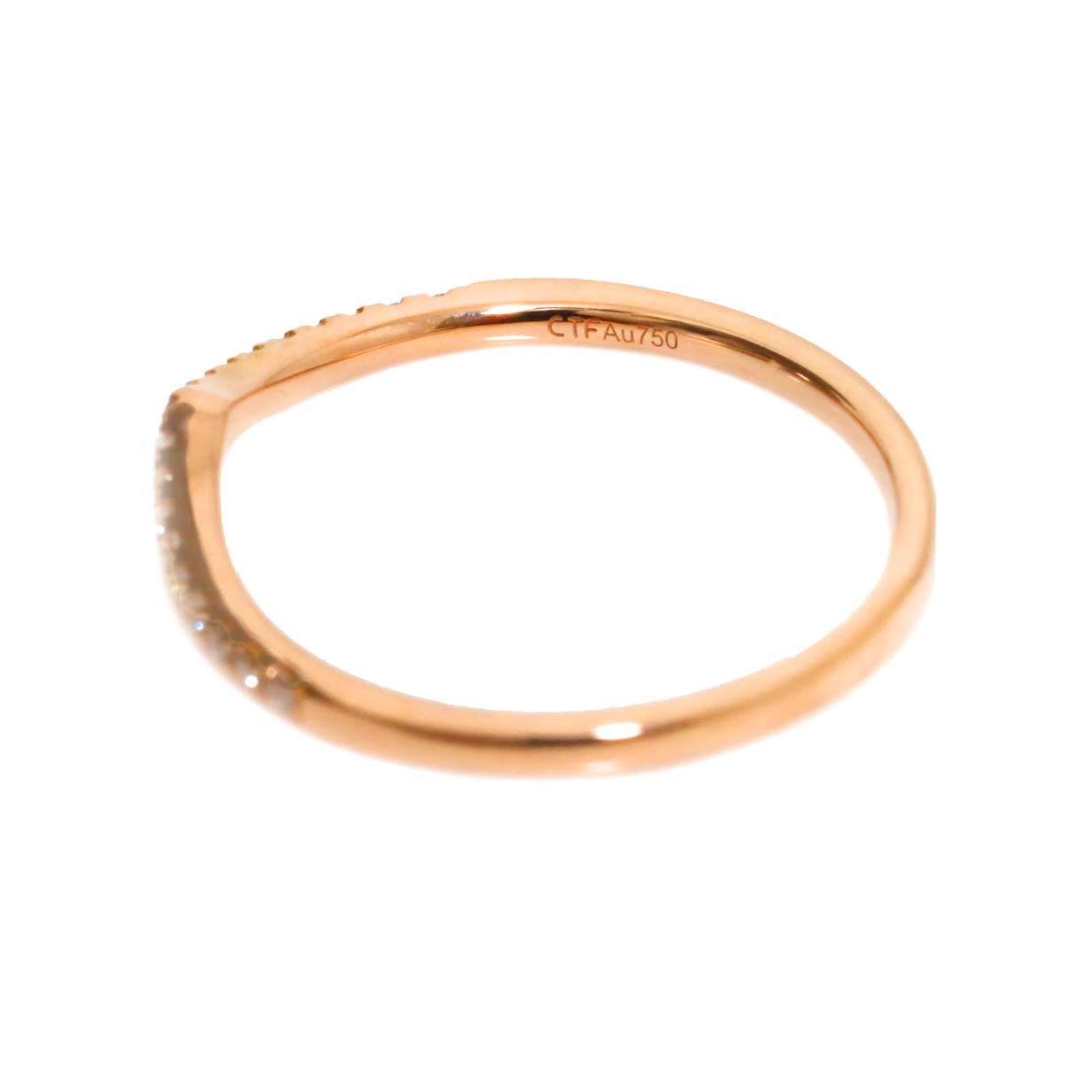 Diamond 0.065ct Ring 18K PG Pink Gold 750 Size4.5(US)