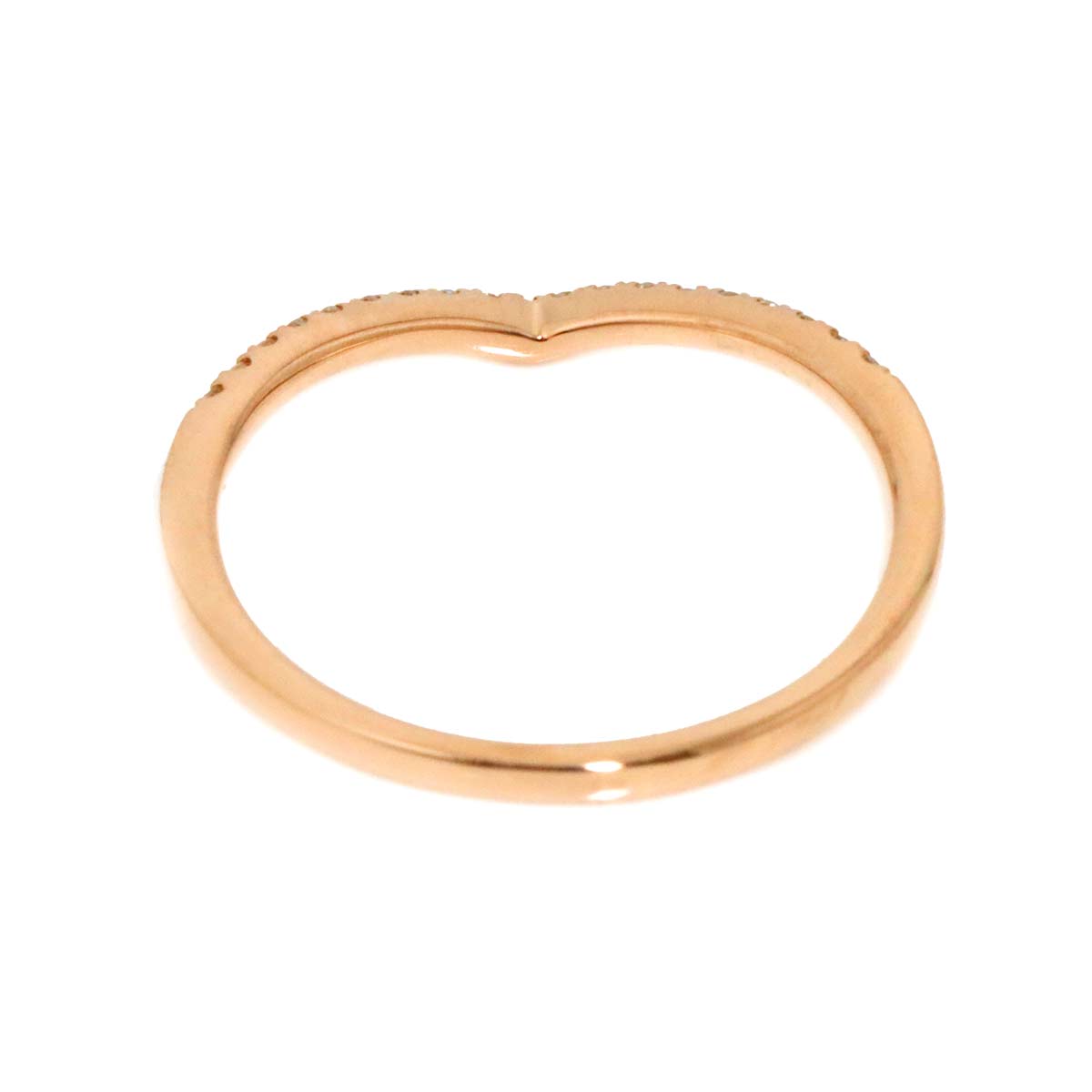 Diamond 0.065ct Ring 18K PG Pink Gold 750 Size4.5(US)