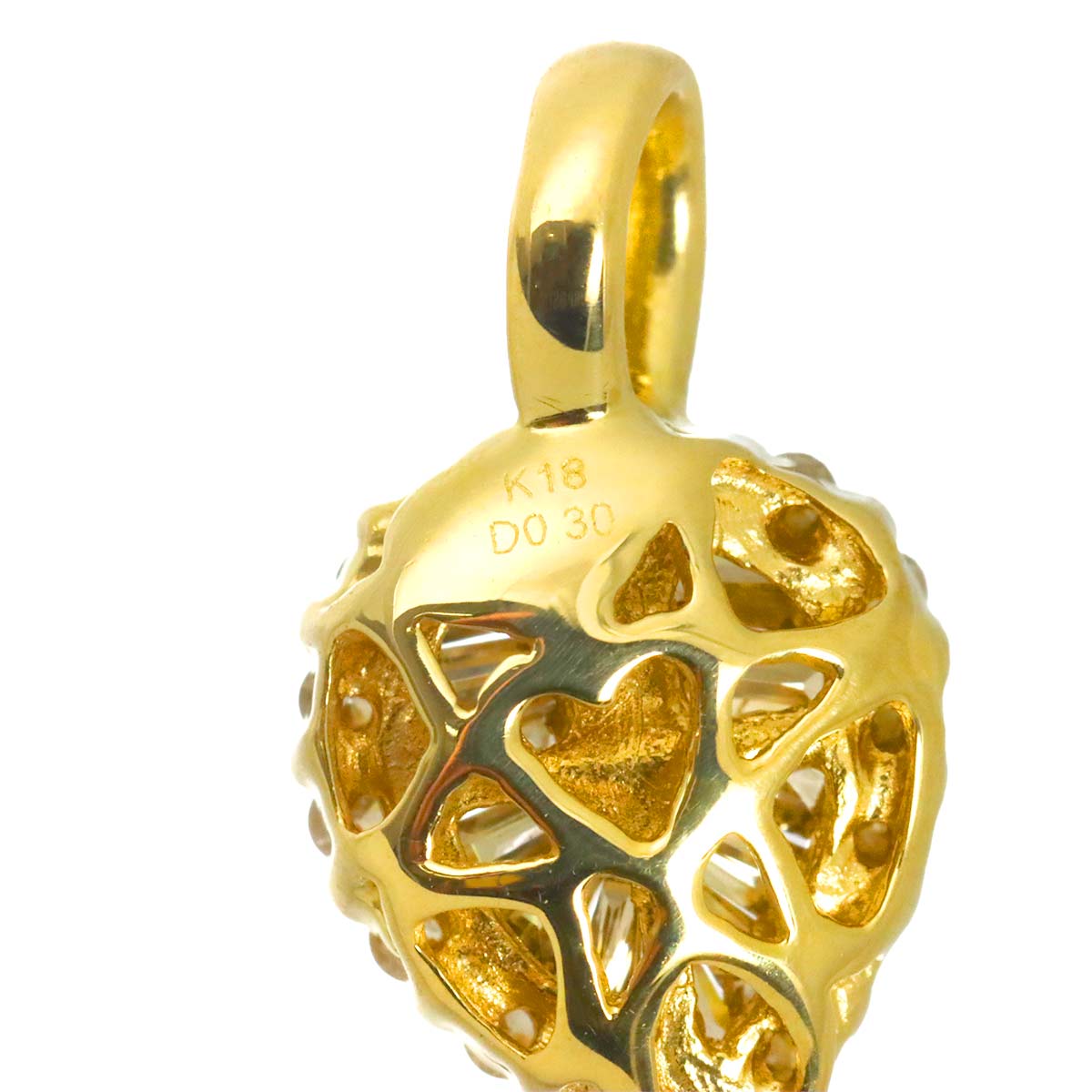 Diamond 0.30ct Pendant 18K YG Yellow Gold 750