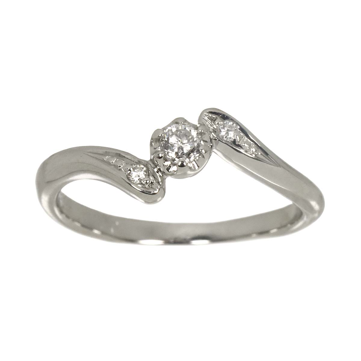 Diamond 0.10ct Ring Pt Platinum size4.5(US)