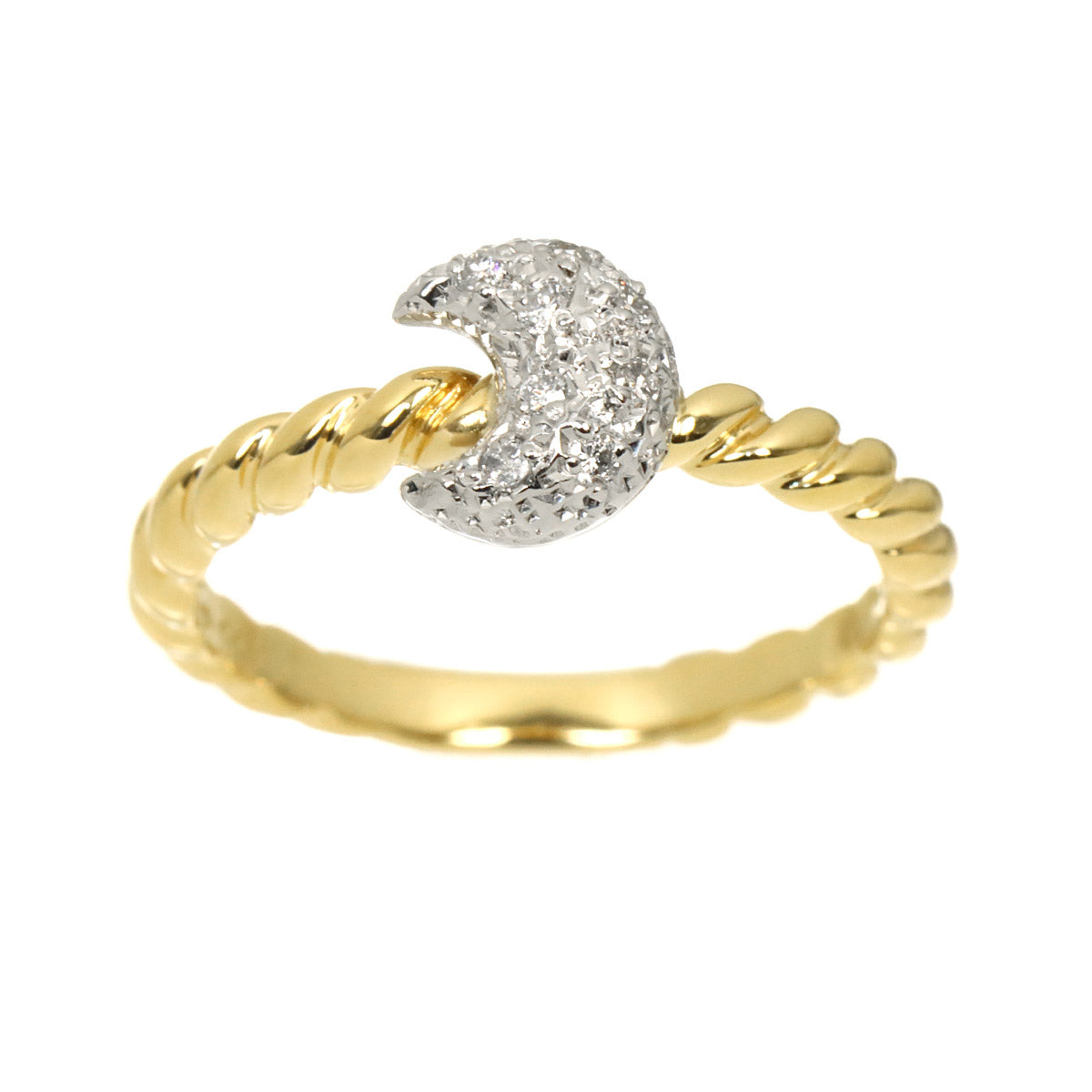 As Time Diamond Ring 18K YG 750 Pt size5.5-5.75(US)