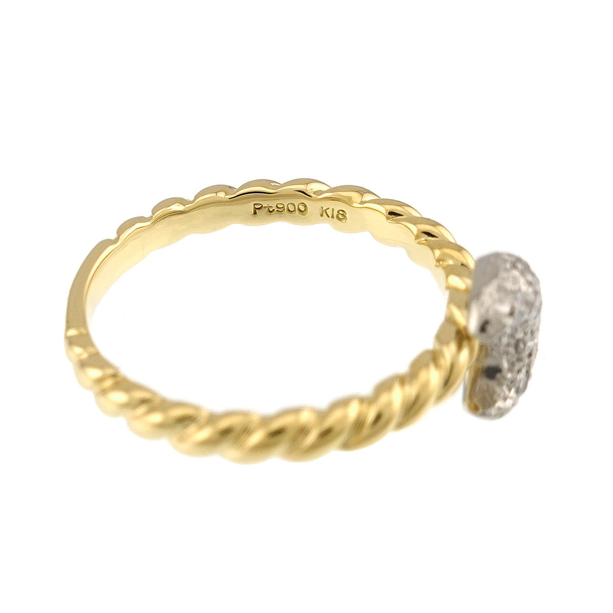 As Time Diamond Ring 18K YG 750 Pt size5.5-5.75(US)