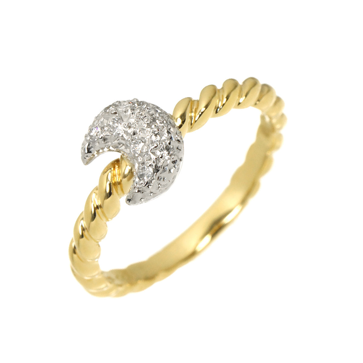 As Time Diamond Ring 18K YG 750 Pt size5.5-5.75(US)