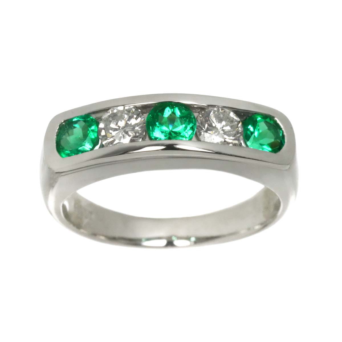Emerald 0.59ct Diamond 0.37ct Ring Pt Platinum size4.75-5(US)