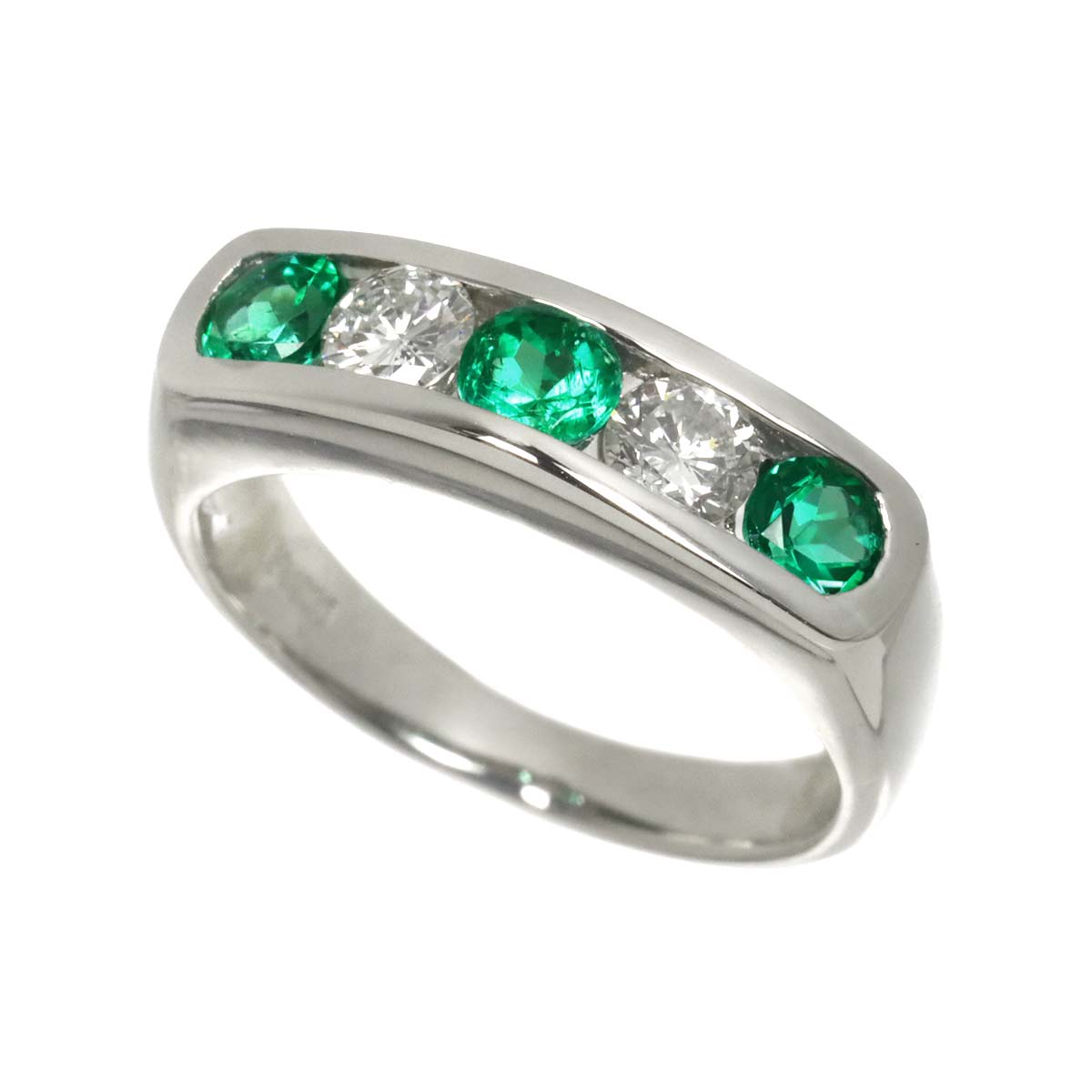 Emerald 0.59ct Diamond 0.37ct Ring Pt Platinum size4.75-5(US)