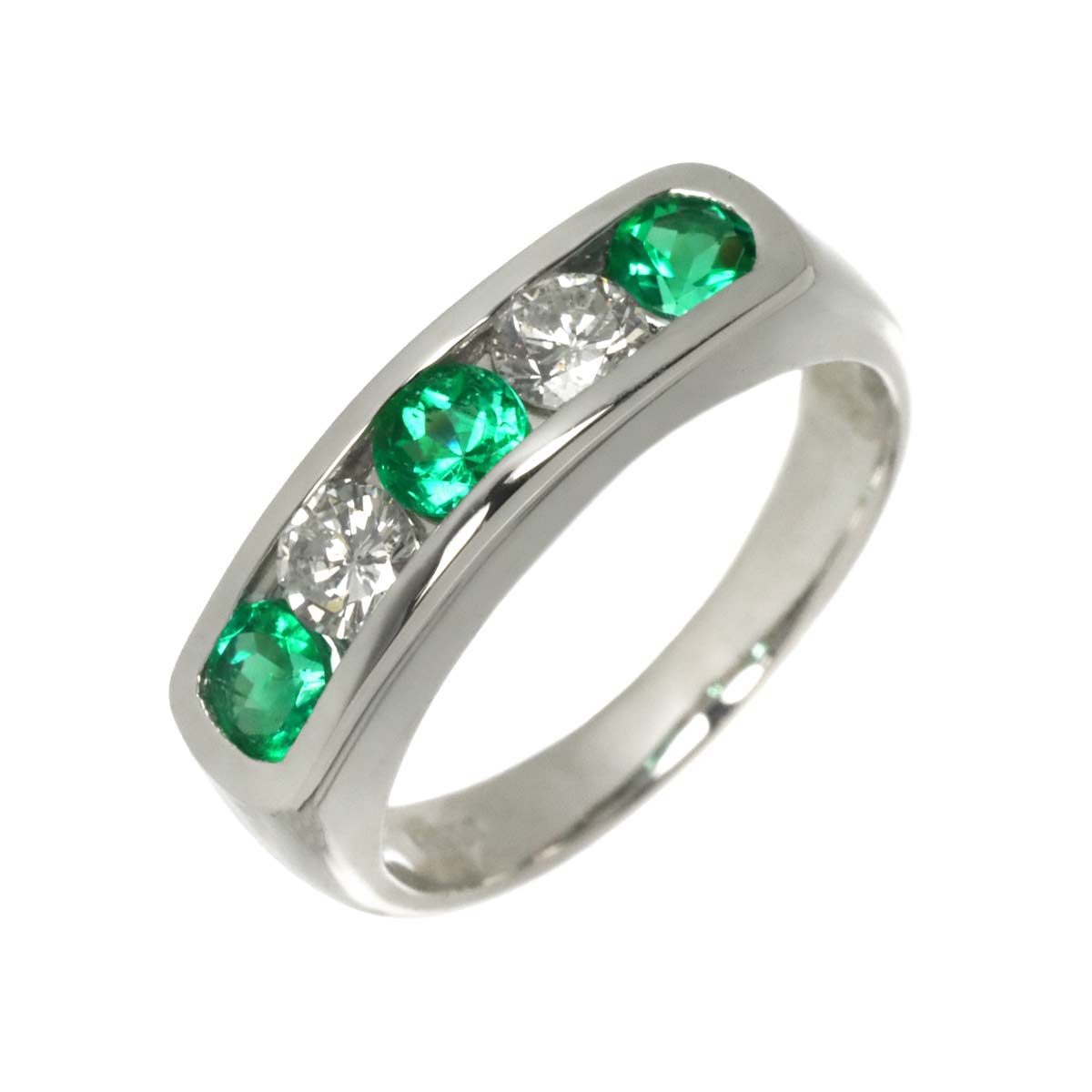 Emerald 0.59ct Diamond 0.37ct Ring Pt Platinum size4.75-5(US)