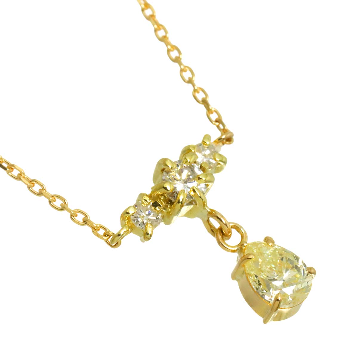 Diamond 0.42ct Necklace 18K YG Yellow Gold 750