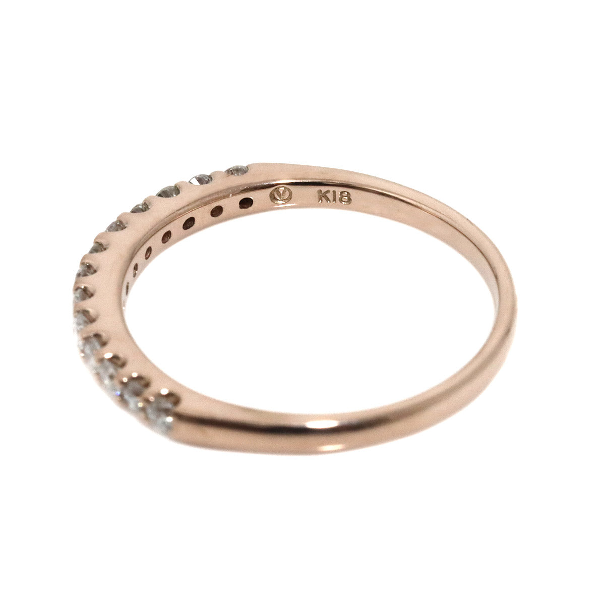 Diamond 0.23ct Ring 18K K18 PG 750 size4.75-5(US)