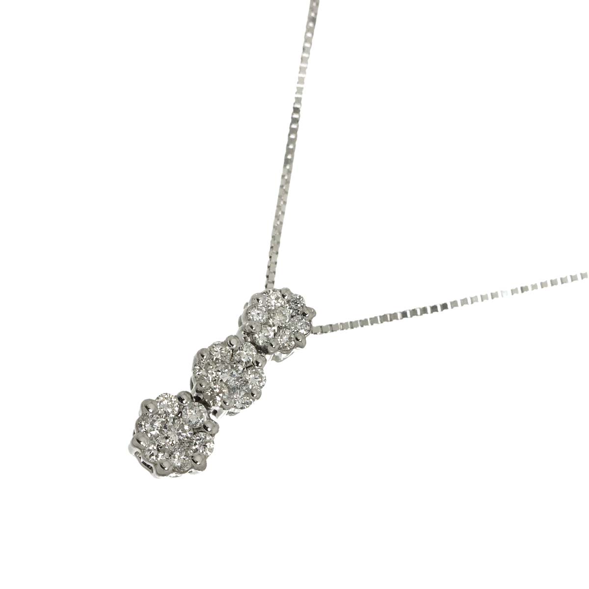 Diamond 0.30ct Necklace 18K WG White Gold 750