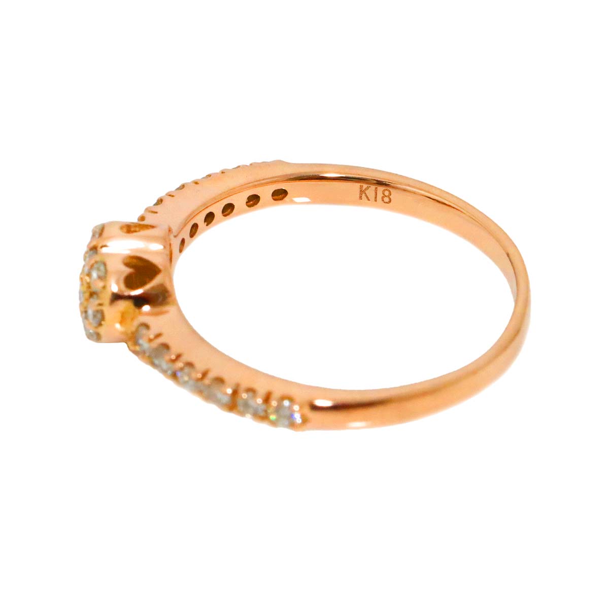 Diamond 0.30ct Ring 18K PG Pink Gold 750 Size5-5.25(US)