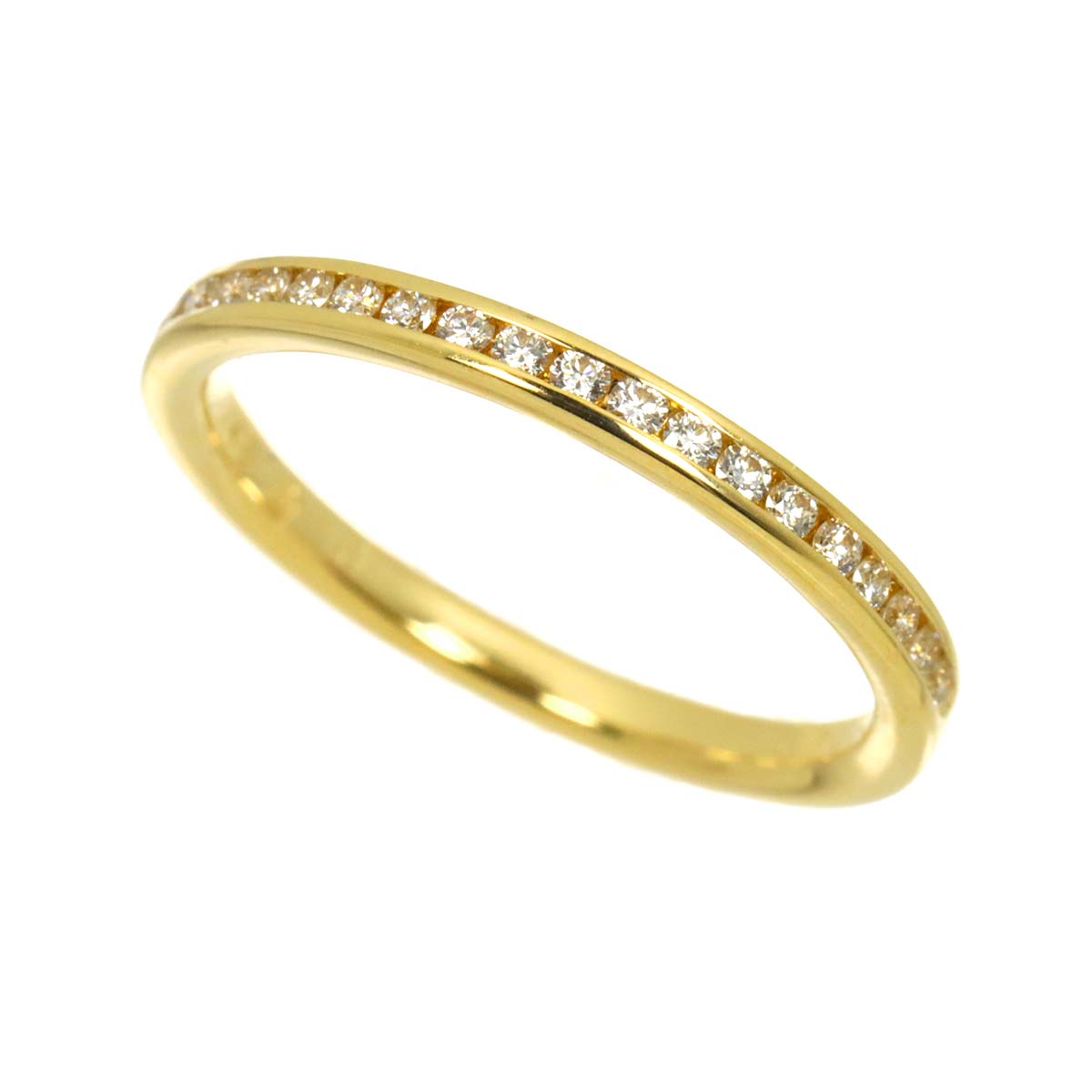 Diamond 0.18ct Ring 18K YG Yellow Gold 750 Size5.5-5.75(US)
