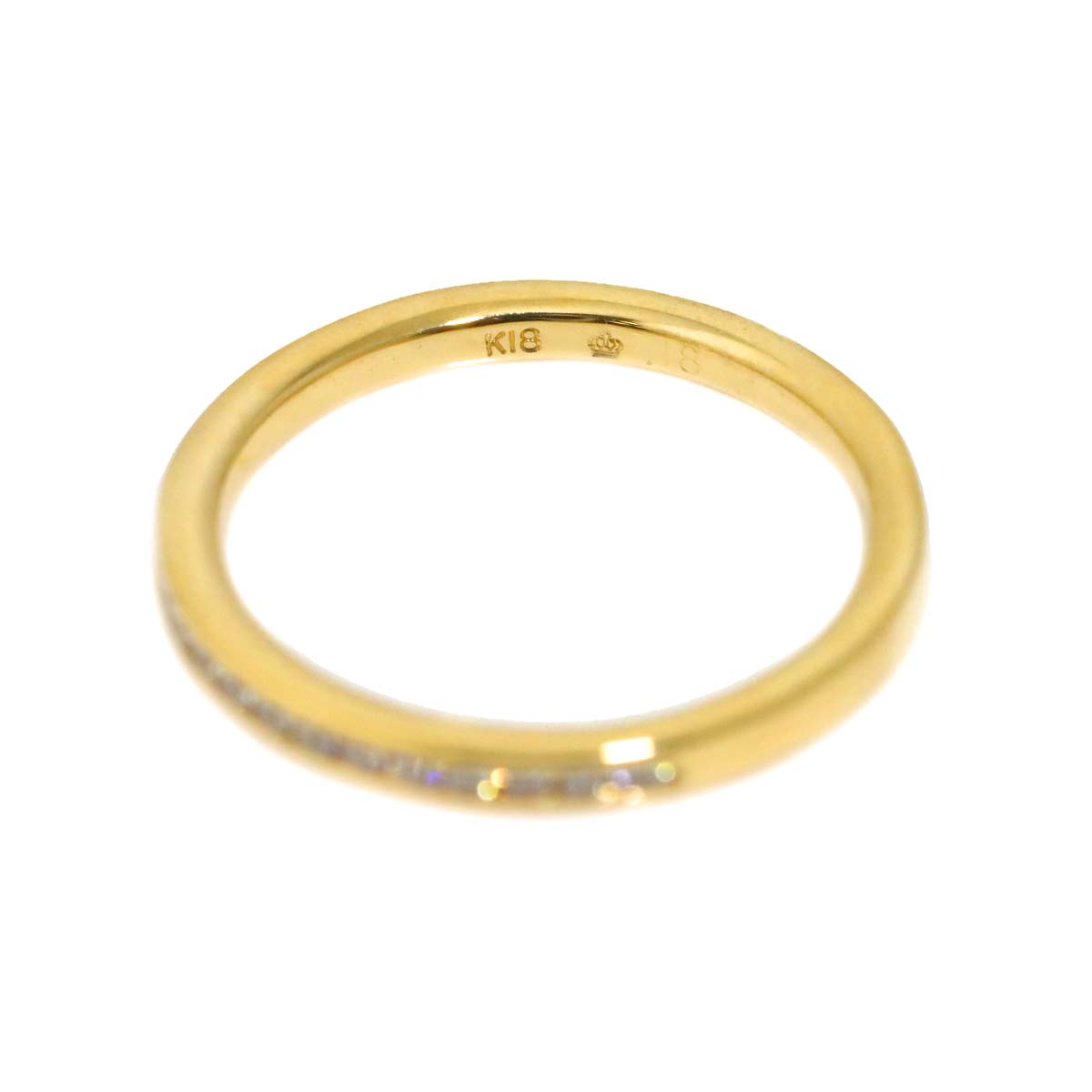 Diamond 0.18ct Ring 18K YG Yellow Gold 750 Size5.5-5.75(US)